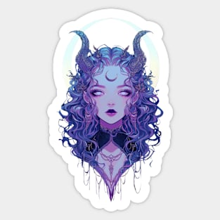 Moon Demon Sticker